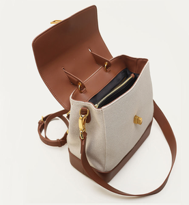 Sac à dos de voyage en cuir, sac à bandoulière en coton luxueux et tendance pour femme, sac bandoulière - Product Image 5