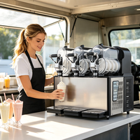 Mesin Slush & Pembuat Smoothie Portabel Elektrik Profesional 3 Dispenser dengan Fungsi Pencampur untuk Kedai Kopi