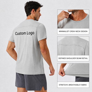 เสื้อยืดกีฬาผู้ชาย 190 กรัม UPF50+ สกรีนโลโก้ได้ แห้งเร็ว ระบายอากาศดี ทรงหลวม คอกลม เหมาะสำหรับออกกำลังกายกลางแจ้ง วิ่ง และฟิตเนส - Product Image 4