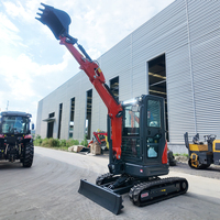 Mini-excavatrice chinoise 2,6 tonnes avec moteur EPA/EURO 5, idéale pour l'aménagement paysager, tout-terrain, micro-pelleuse, mini-pelleuse à queue zéro pour usage domestique