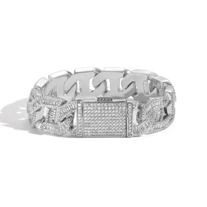 Unisex Nieuwe Sieraden 16mm Messing Miami Cuban Link <span class=keywords><strong>Box</strong></span> Sluiting Ketting Verlovingsketting Briljante Micro Insert 5A Zirkoon Charm Iced Chain - Product Image 4