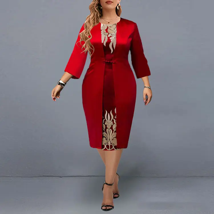Wholesale Factory Vestido Informales Elegantes Velvet Evening Casual Dresses Plus Size Women's Dresses For Plus Size Clothing
