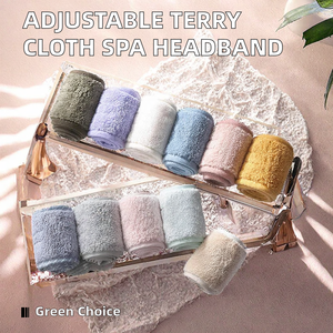 Coral Velvet <strong>Facial</strong> <strong>Towel</strong> Headband - Soft Knitted Magic Tape Adjustable for <strong>Spa</strong> Makeup Gift - Product Image 2