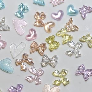 H61 manicura resina Kawaii Color caramelo accesorios 3D perlas corazón oso mariposa arco decoración de uñas - Product Image 1