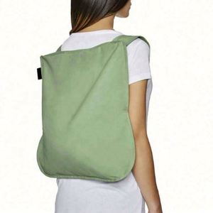 Eco-Friendly Large Reusable Canvas Foldable <b>Backpack</b> Tote Bag Custom Printed Logo Solid Color Travel-Ready Cotton Nature's - Product Image 2