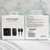 Kit chargeur PD 45W d'origine, adaptateur secteur de charge ultra-rapide, câble Type-C, sortie 5A pour accessoires de téléphone mobile Samsung Galaxy