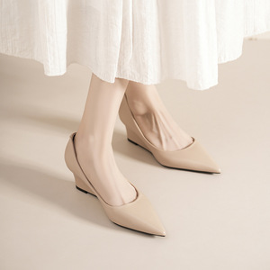 Chaussures compensées 5222A pour femmes, à bout pointu, à enfiler, pour l'été, talons rehaussants - Product Image 3