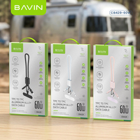 Kabel USB Tali Ponsel BAVIN Excellent Sturdy Anti-maling Anti-pencurian CB429 PD60W Density Braid