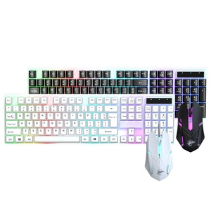 Juego de teclado y mouse para juegos con cable luminoso RGB Accesorios para computadora de escritorio y computadora portátil en stock - Product Image 1