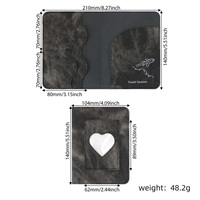 Porte-passeport vintage en PU avec découpe en forme de cœur, étui de voyage pour passeport avec emplacements pour cartes, organiseur de documents de voyage