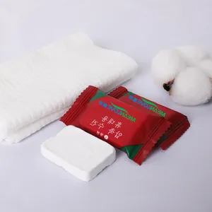 Gym use travel compressed beach shrink coin tissue 500pcs custom towel