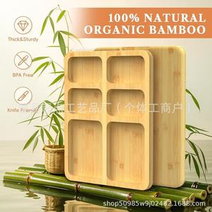 Wooden <b>Storage</b> <b>Tray</b> With Lid Compartmentalized Rectangle Food Container Varnished Solid Wood For Fruit Dessert Snacks - Product Image 2