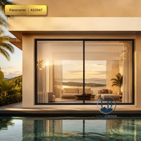Ventana y Puerta Corredera de Aluminio con Rotura de Puente Térmico AS2047, Apertura Horizontal, Vidrio Panorámico de Doble Uso para Hoteles y Resorts de Lujo