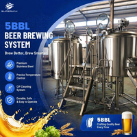 Équipement de brassage de bière en acier inoxydable SUS304, système de brasserie 5BBL500L avec certification CE, projet clé en main, brasserie commerciale