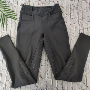 Nuevos pantalones de equitación de silicona azul marino RTS para mujer, leggings de equitación, pantalones de montar con bolsillo - Product Image 5