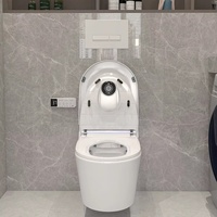 Toilette intelligente murale automatique personnalisée avec télécommande, siège chauffant, double chasse d'eau et fonctions intelligentes