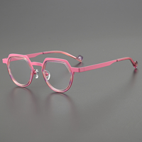 Lunettes de lecture de luxe vintage unisexes à monture intégrale à motif géométrique en rouge/bleu/violet/rose/orange - Confortables et livraison rapide