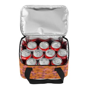 12 Can Custom Logo Flowers Design Food Storage Bag Two Handles Tote Lunch Insulated Bag Small Cooler Bag for Women - Product Image 6