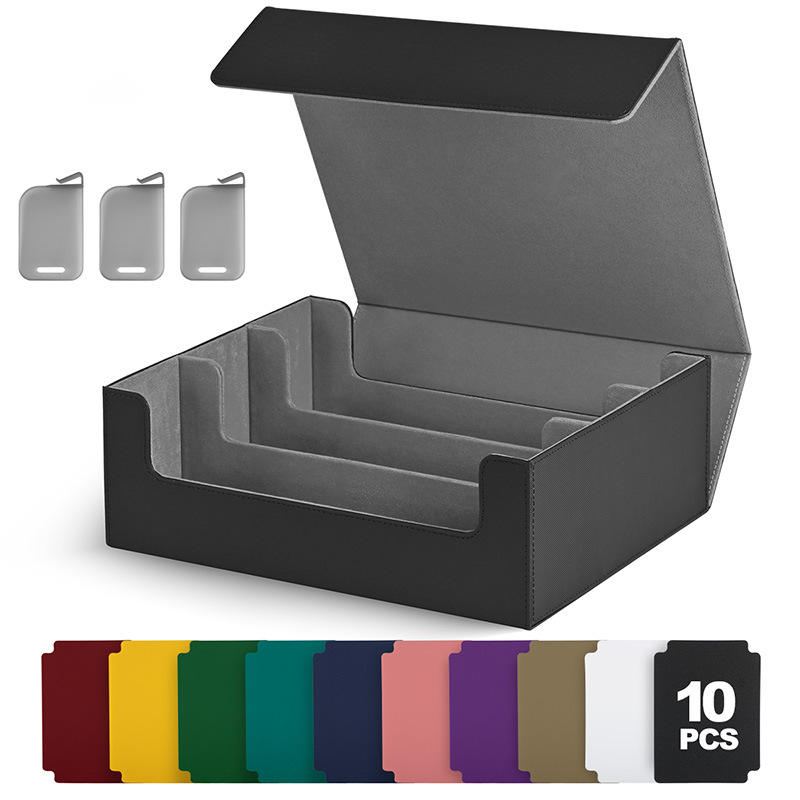 Noir et gris-10 cartes de couleurs-3 compartiments