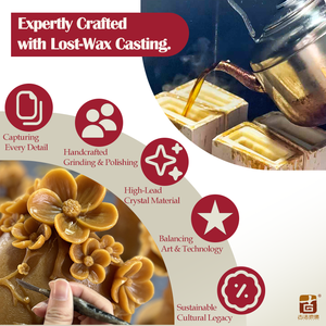 Nghệ nhân liuli <span class=keywords><strong>Camellia</strong></span> Vase với bướm Motif Lost-Wax đúc kỹ thuật màu hồng hoặc màu tím sự lựa chọn sang trọng bảng trung tâm - Product Image 3