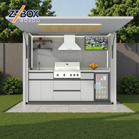 Ensemble de cuisine extérieure sur mesure en acier inoxydable 304 ISO 9001, résistant aux intempéries, avec barbecue à gaz et abri – Vente chaude 2026-2027 OEM