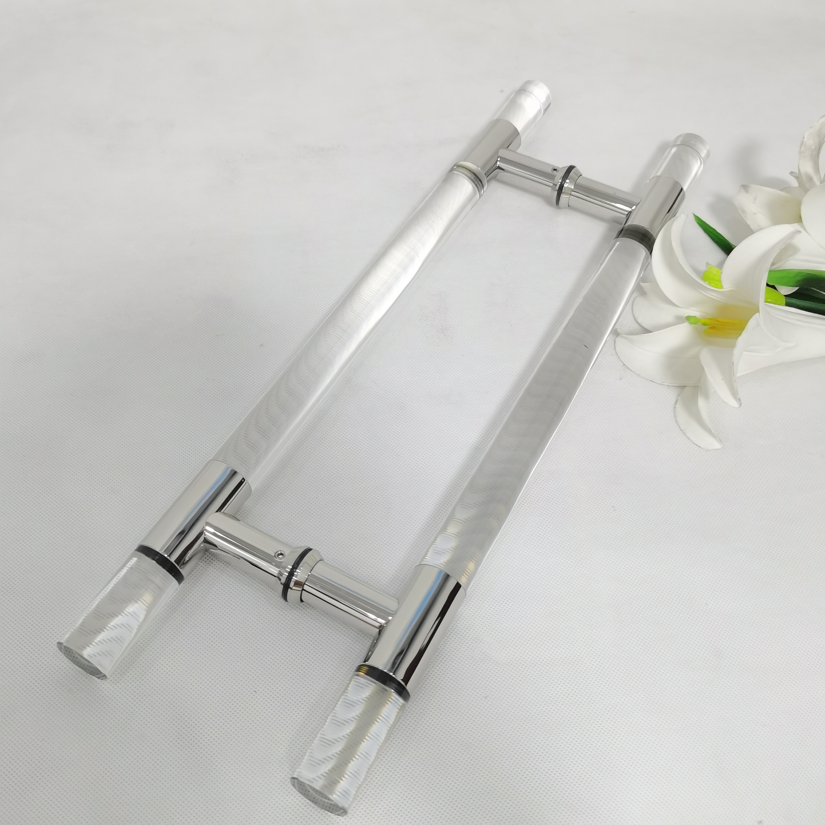 HLD-010 Crystal Acrylic Smooth Transparent Main Door Hardware Pull Handle