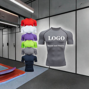Camiseta Deportiva de Secado Rápido con Logotipo Personalizado, Ajuste Regular, para Gimnasio, Compresión, Tejido de Punto, Transpirable, para Hombre - Product Image 3