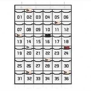 Organizador de Pared Blanco con 36 Bolsillos Numerados para Colgar en el Aula, para Guardar Herramientas del Maestro y Suministros para Teléfonos Celulares - Product Image 1