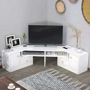 Mobile TV Angolare COSTWAY Con Prese USB E AC - Per TV Fino A 65'', Bianco Elegante - Foto 14