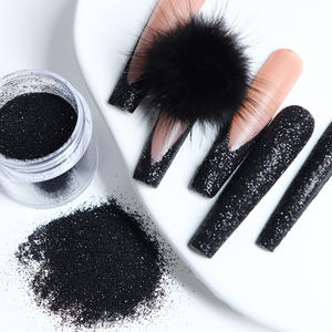 Poudre de laine écologique PET 10 ml, paillettes pour ongles, <span class=keywords><strong>effet</strong></span> de revêtement holographique, luxe <span class=keywords><strong>noir</strong></span> et blanc - Product Image 2