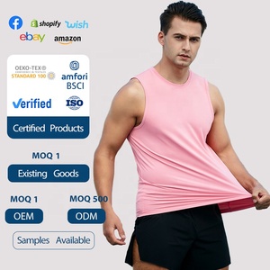 Camiseta sin mangas de verano para hombre, ropa deportiva estampada de talla grande personalizada de secado rápido para entrenamiento en pista y campo - Product Image 4