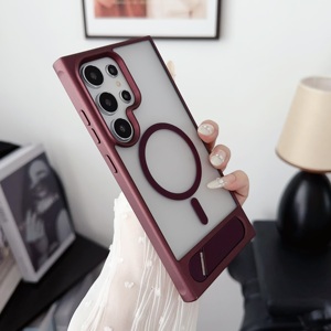 Kim loại cứng PC Shell từ trường hợp Đối với Samsung S25 S24 S23 Ultra cộng với FE cạnh gấp đứng rõ ràng Cover quay lại - Product Image 4