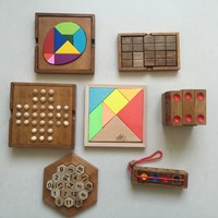 Balok Bangunan Kayu Edukatif Bentuk Tidak Beraturan Puzzle Tunggal Tic-tac-toe Mainan Bongkar Pasang Anak Usia 4-6 Tahun Unisex