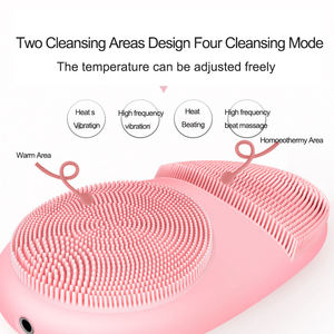 Brosse Nettoyante Électrique Ultrasonique à Marque Blanche, Masseur Facial Chaud, Nettoyant Vibrant en Silicone pour Rajeunissement de la Peau et des Lèvres - Product Image 4