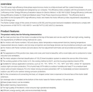 Cheap High Quality High Efficiency Energy Saving IE3 YE3 Series 50Hz/60Hz Electric 200w 3 Phase Motor