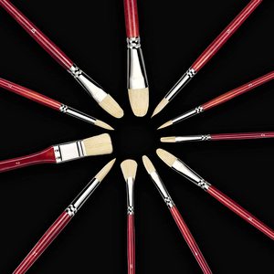 Fontainebleau – Kits de 11 pinceaux professionnels pour artistes, poils de porc, plats, ronds et éventail, pour <span class=keywords><strong>peinture</strong></span> à l'<span class=keywords><strong>huile</strong></span> – Vente en gros - Product Image 4