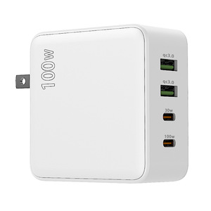 100W GaN PD Charger 2A2C Foldable US <b>Plug</b> Fast Charging <b>Adapter</b> White - Product Image 3