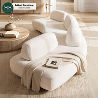 Ensemble de canapés modulaires ergonomiques en forme de demi-cercle pour salon, en tissu de qualité, structure moderne, décoration en éponge