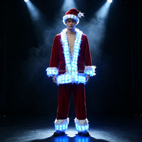 Costume de Noël LED, tenue de Père Noël, fibre optique, spectacle de scène, vêtements de danse, fête, événement, cosplay, spectacle de Noël