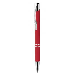 <b>Customisable</b> Sports Metal Ballpoint <b>Pen</b> 1.0mm Writing Width Aluminium Body Orange Rubber Coating Red Color for <b>Customisation</b> - Product Image 1
