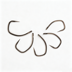 50 pièces par boîte <span class=keywords><strong>Hirisi</strong></span> Hameçons de pêche à la carpe sans ardillon en acier à haute teneur en carbone, tige courbée, accessoires pour la pêche à la carpe 8030 - Product Image 6