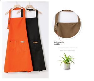 Tablier à bavette réglable 100% coton Tabliers de cuisine noirs 2 poches pour femmes hommes <span class=keywords><strong>Chef</strong></span> pour le refroidissement des aliments de Noël - Product Image 3