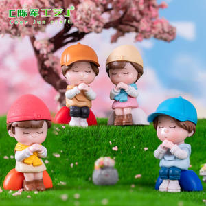 Paysage <span class=keywords><strong>couple</strong></span> garçons et filles figurines <span class=keywords><strong>main</strong></span>-fait boîte aveugle accessoires voiture bureau bibelot - Product Image 5