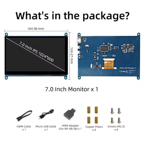 Módulo de pantalla táctil capacitiva de pantalla LCD IPS de 7 pulgadas 1024*600 para Raspberry <span class=keywords><strong>Pi</strong></span> MPI7002-D - Product Image 6
