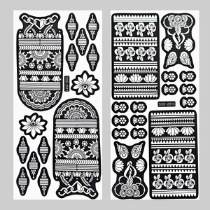 Pochoirs autocollants pour tatouages au <span class=keywords><strong>henné</strong></span> ethniques, motifs mandala, pour peinture corporelle mains et pieds, étanches, pour tatouages au <span class=keywords><strong>henné</strong></span> Mehndi - Product Image 6