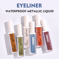 Eyeliner liquide de maquillage étanche et durable avec logo personnalisé marque privée 12 couleurs stylo Eyeliner métallique soyeux à séchage rapide