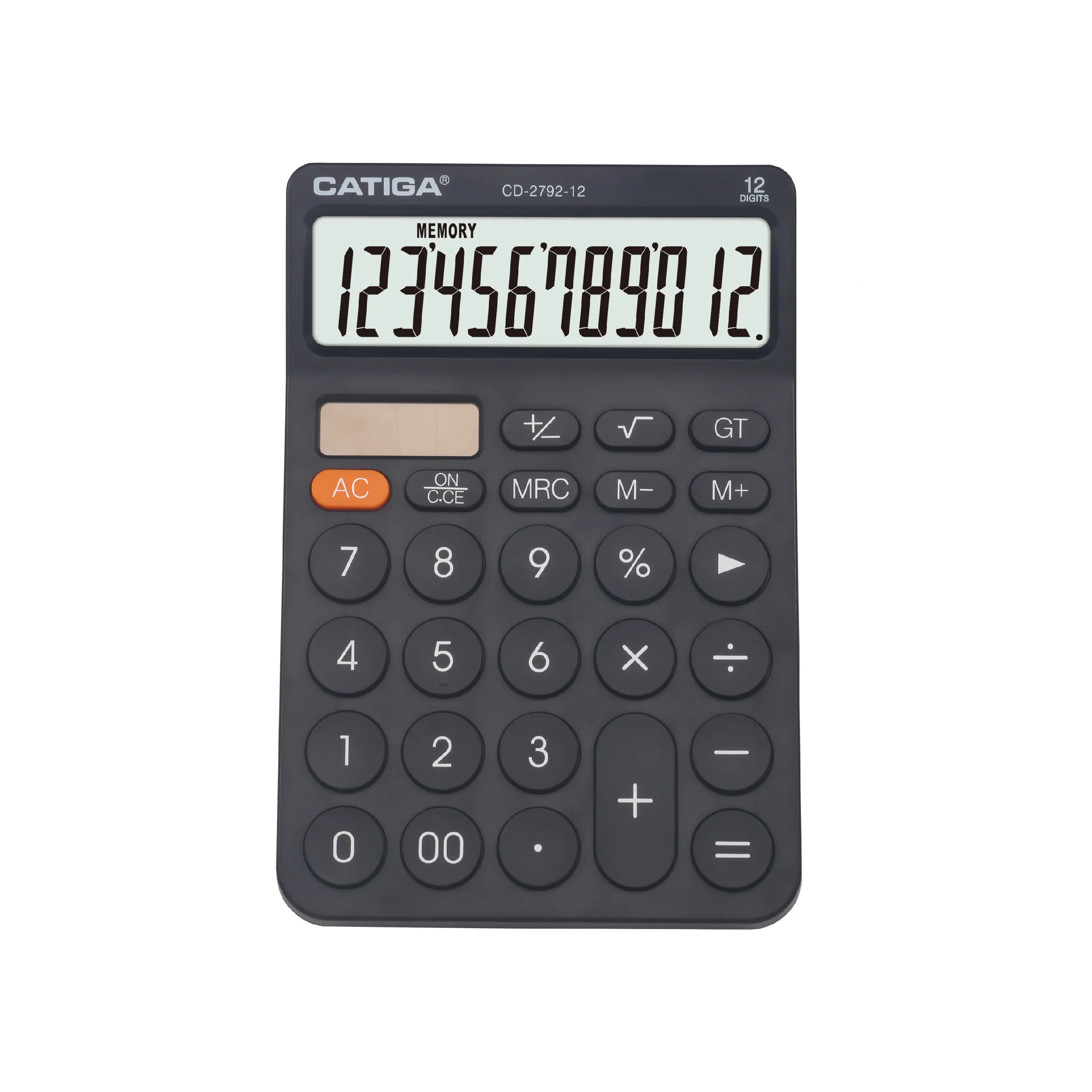 12 digits business calculator with round button cute appearance colorful key CATIGA solar electronic desktop calculator
