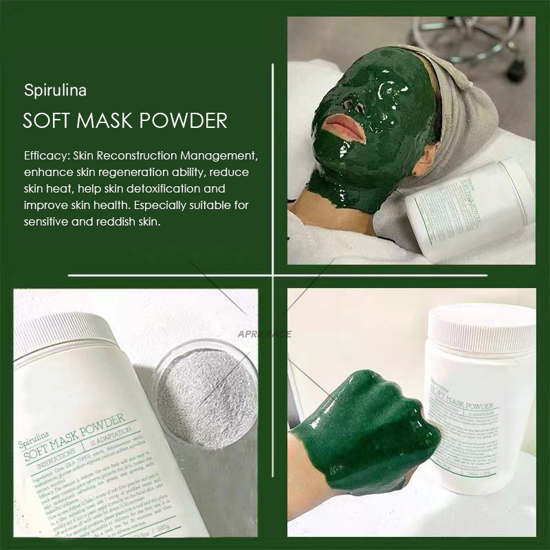 2022 Spirulina soft mask powder Hyaluronic acid  soft mask powder 300g per bottle