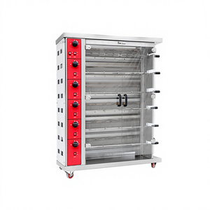 Horno Rotatorio para <span class=keywords><strong>Pollo</strong></span> con 6 Varillas y Puerta de Visión Completa, Protección Contra Sobrecalentamiento, Horno Rotatorio Comercial Eléctrico/a Gas para Catering - Product Image 1