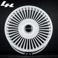 Jante en alliage forgé monobloc entièrement personnalisée 17-24 pouces, finition blanc brillant, logo couleur personnalisée, compatible avec tous les véhicules